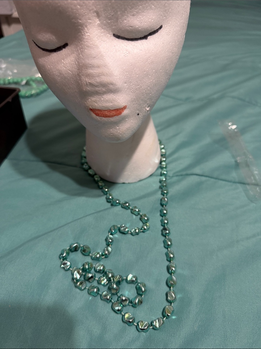Elegant Teal Beaded Necklace